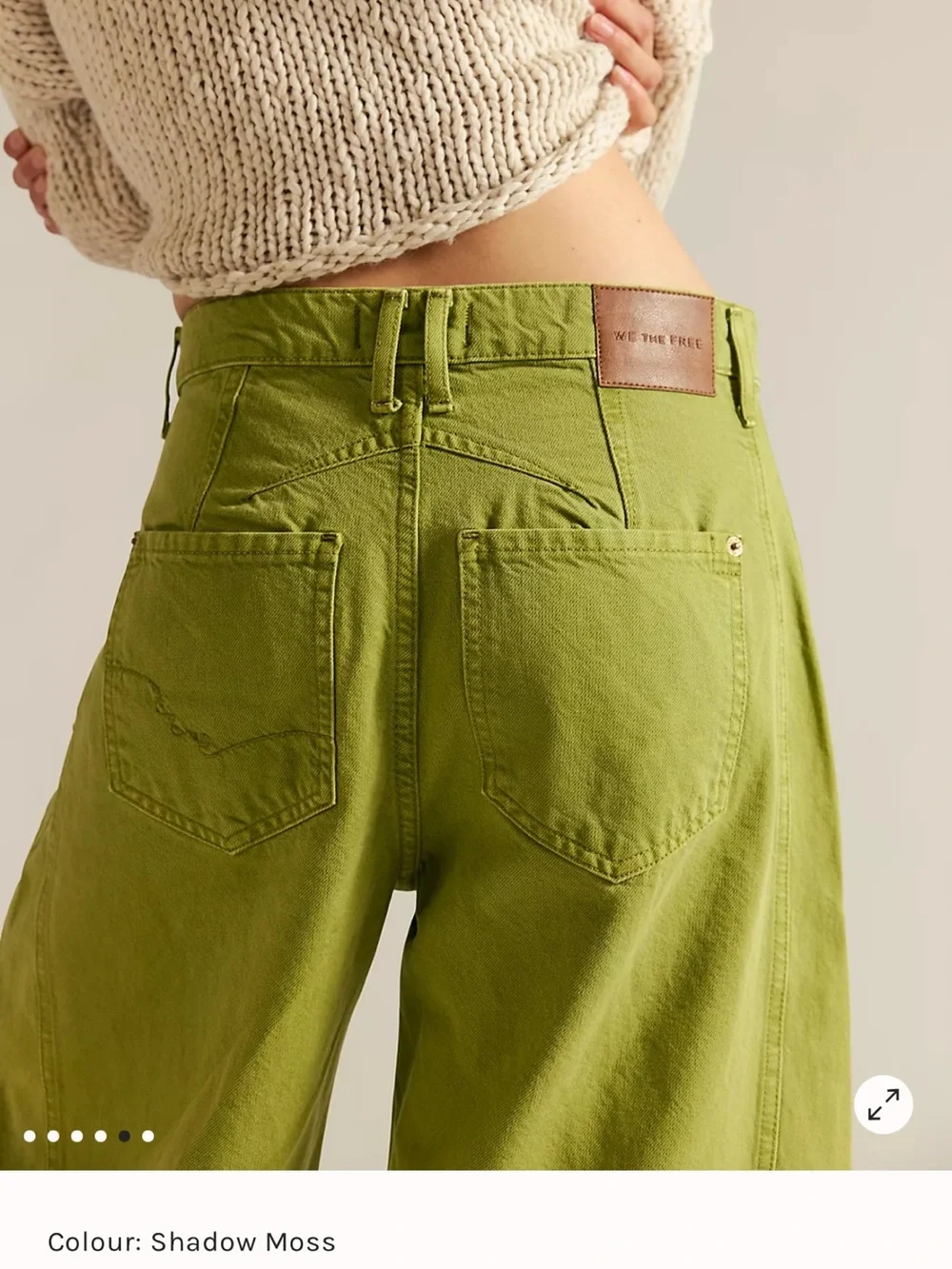 NWT Free People good luck Wide-Leg Jeans in Shadow Moss Green - Women - Picture 4 of 9